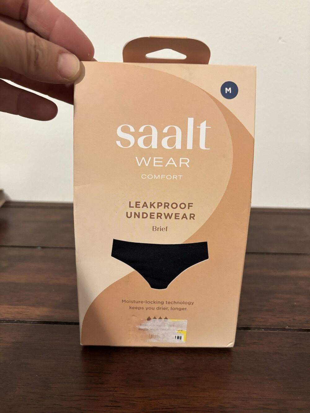 Saalt Wear Comfort Leakproof Underwear Brief Black Medium NIB Heavy Absorbency